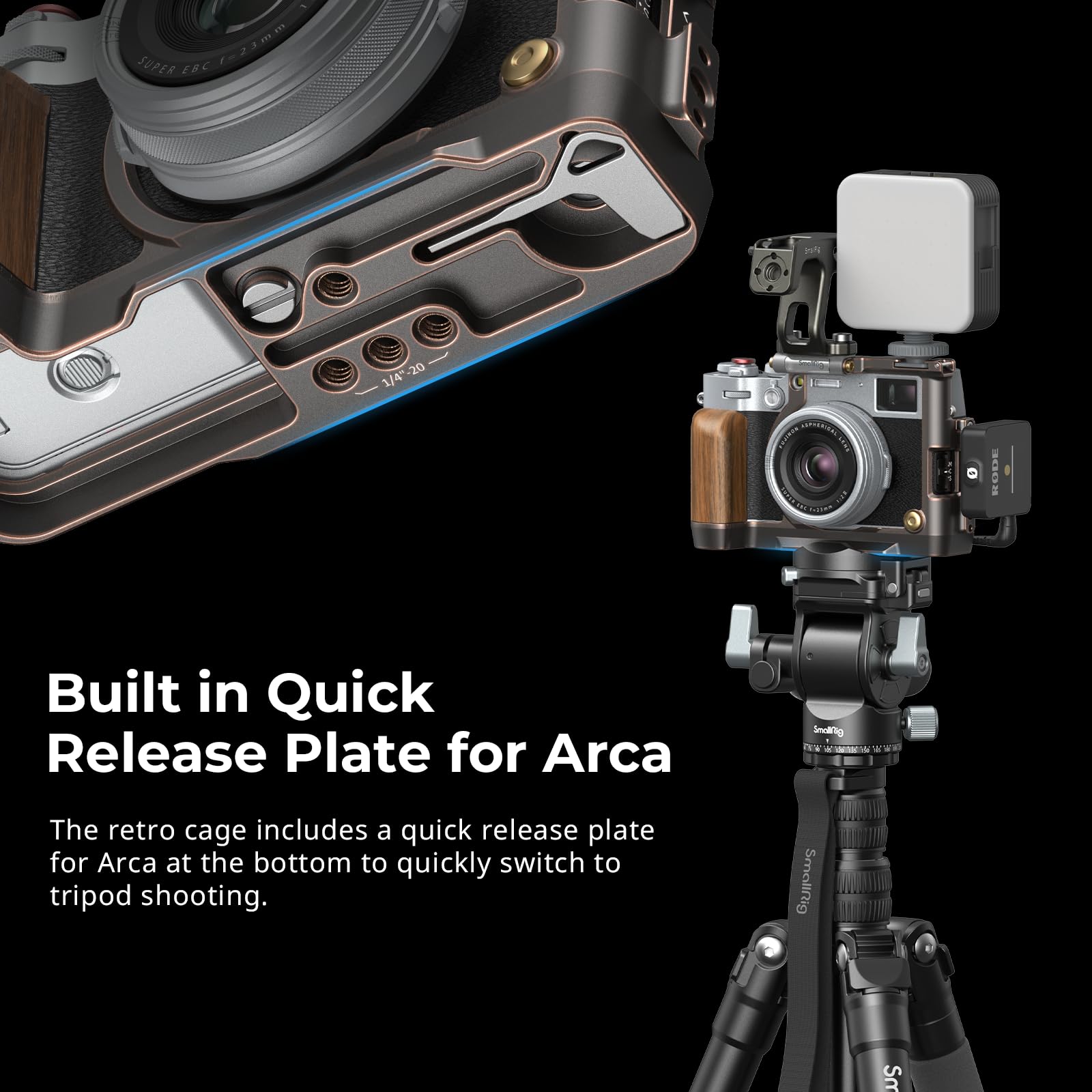 SMALLRIG SmallRig X100VI Retro Cage for FUJIFILM X100VI with Quick Release Plate Shutter Button and Hot Shoe Cover 4557 - View 6 of 9