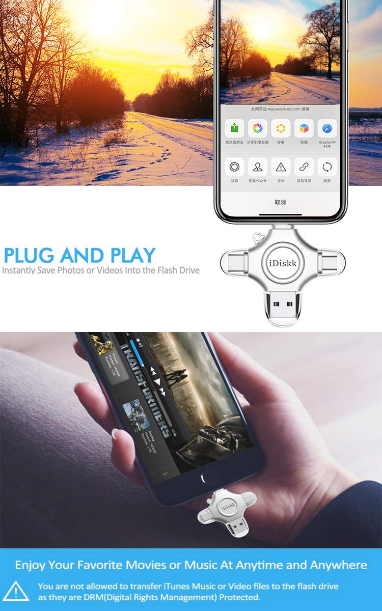 iDiskk iDiskk 1TB Apple Certified Photo Memory Stick USB Flash Drive for iPhone iPad Android Samsung Compatible with iPhone 16 to 11 Pro XR X - View 5 of 6