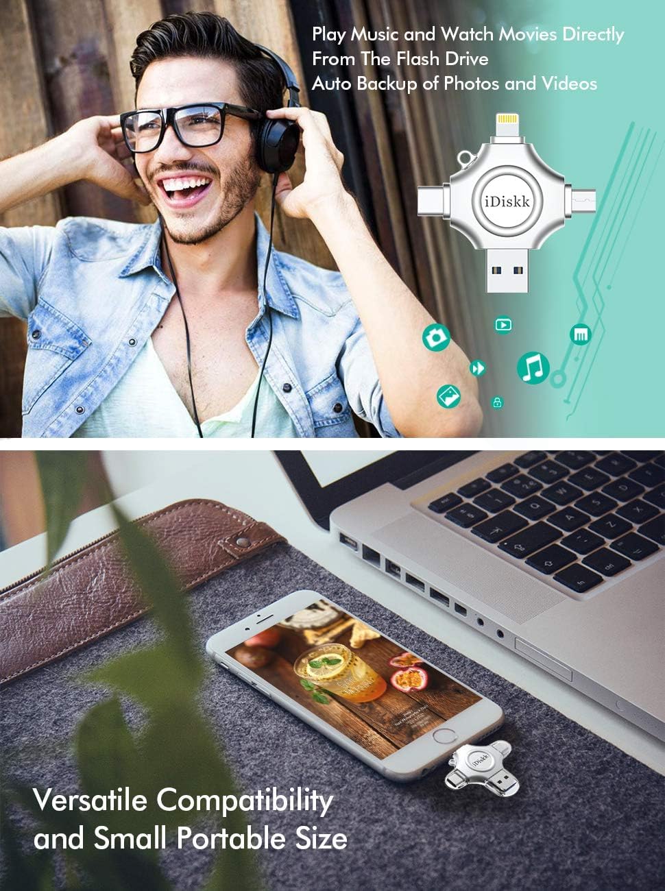 iDiskk iDiskk 1TB Apple Certified Photo Memory Stick USB Flash Drive for iPhone iPad Android Samsung Compatible with iPhone 16 to 11 Pro XR X - View 6 of 6