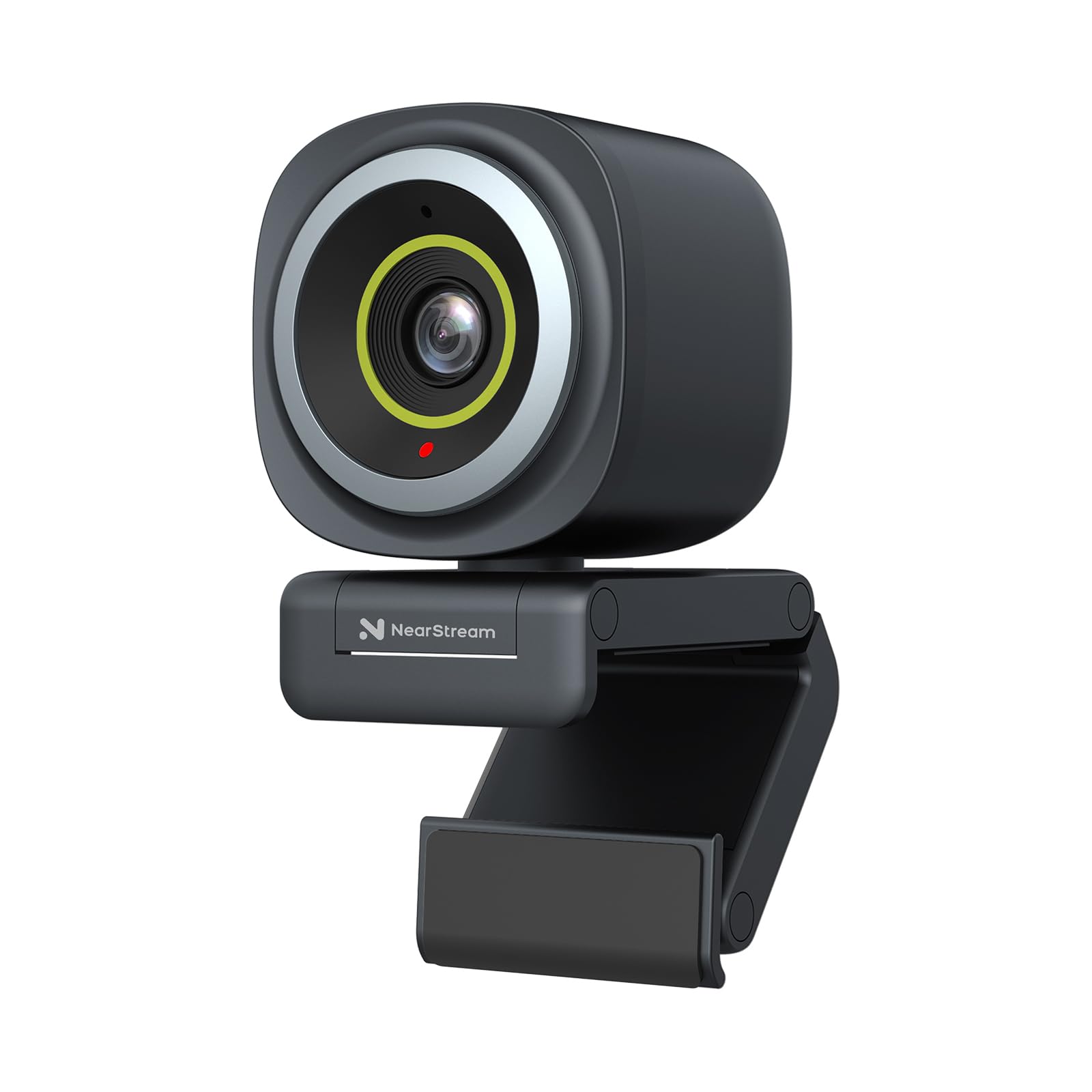 NearStream 4K Webcam HDR 1080P 60FPS with Noise Canceling Mic Adjustable FOV Auto Focus AI Framing Compatible with Google Meet Zoom Skype