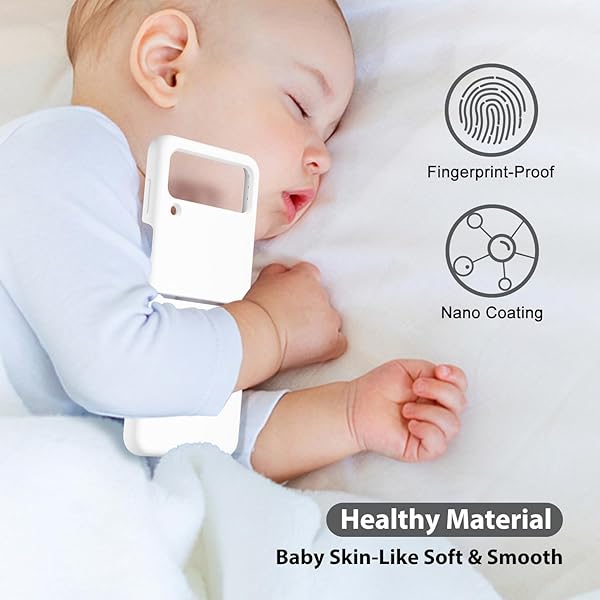 oakxco oakxco Liquid Silicone Phone Case for Samsung Galaxy Z Flip 6 Thin Slim Soft Rubber Gel Cover for Women Cute Matte Solid Color White - View 8 of 9