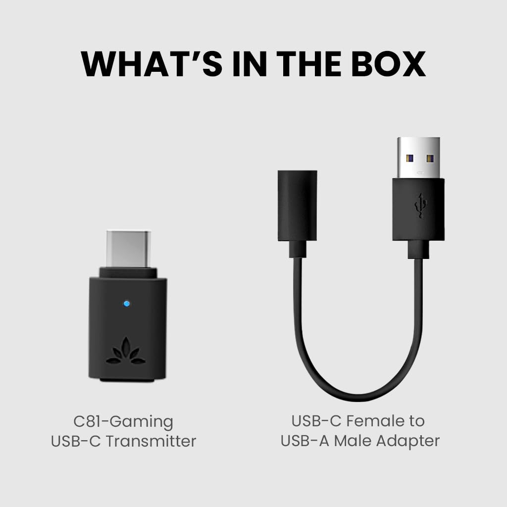 Avantree Avantree C81 Gaming USB C Bluetooth 5.3 Adapter for PS5 and Consoles Low Latency Wireless Audio Dongle for Headphones and Earbuds - View 9 of 9