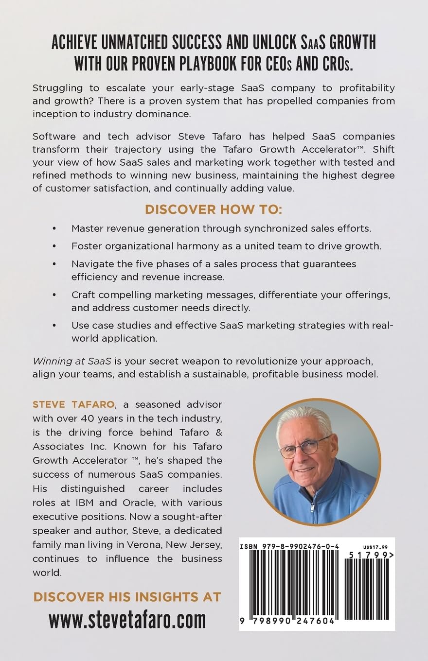 Winning at SaaS CEO and CRO Sales Playbook for Early Success in Software as a Service - View 2 of 2