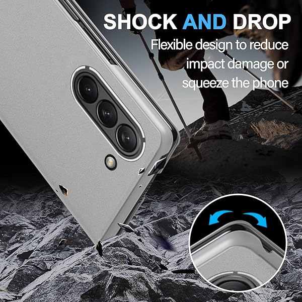 sqgylgl Galaxy Z Fold 6 Clear View Mirror Flip Cover Case with Kickstand PU Leather Protective Case for Samsung Galaxy Z Fold 6 Silver - View 5 of 9