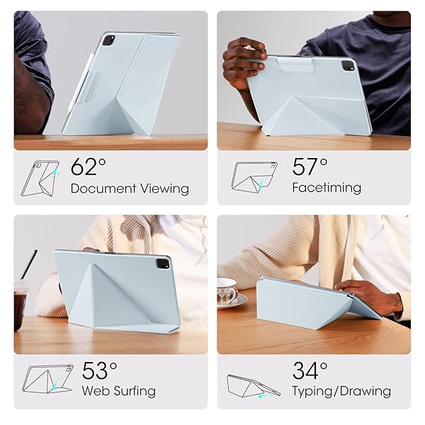 pitaka Buy PITAKA iPad Pro 11 Inch Case 2024 - Magnetic, Portrait/Landscape, Pencil Holder, 4 Angles - Blue - View 4 of 10