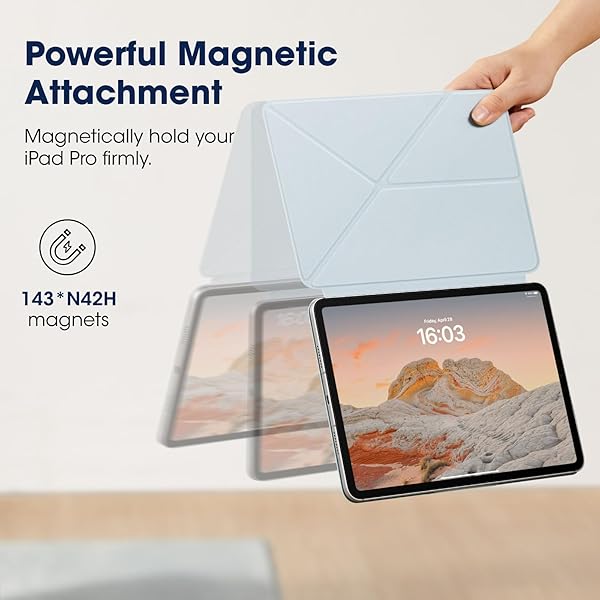 pitaka Buy PITAKA iPad Pro 11 Inch Case 2024 - Magnetic, Portrait/Landscape, Pencil Holder, 4 Angles - Blue - View 7 of 10