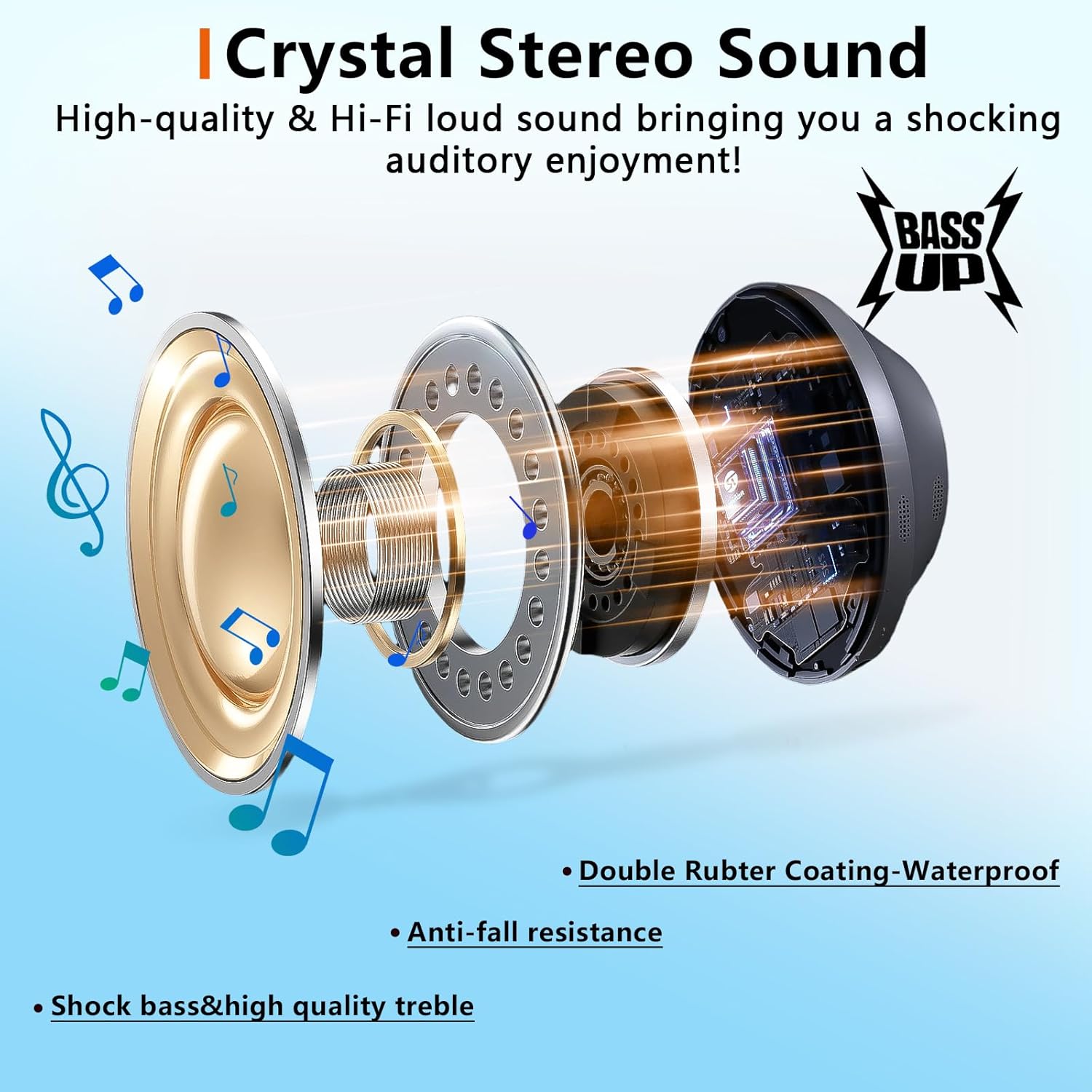 MOZOTER Portable Bluetooth Speakers Clip-On Wireless Mini Speaker with Deep Bass IPX5 Waterproof for Outdoor Cycling Home Party Beach Shower Gift - View 3 of 9