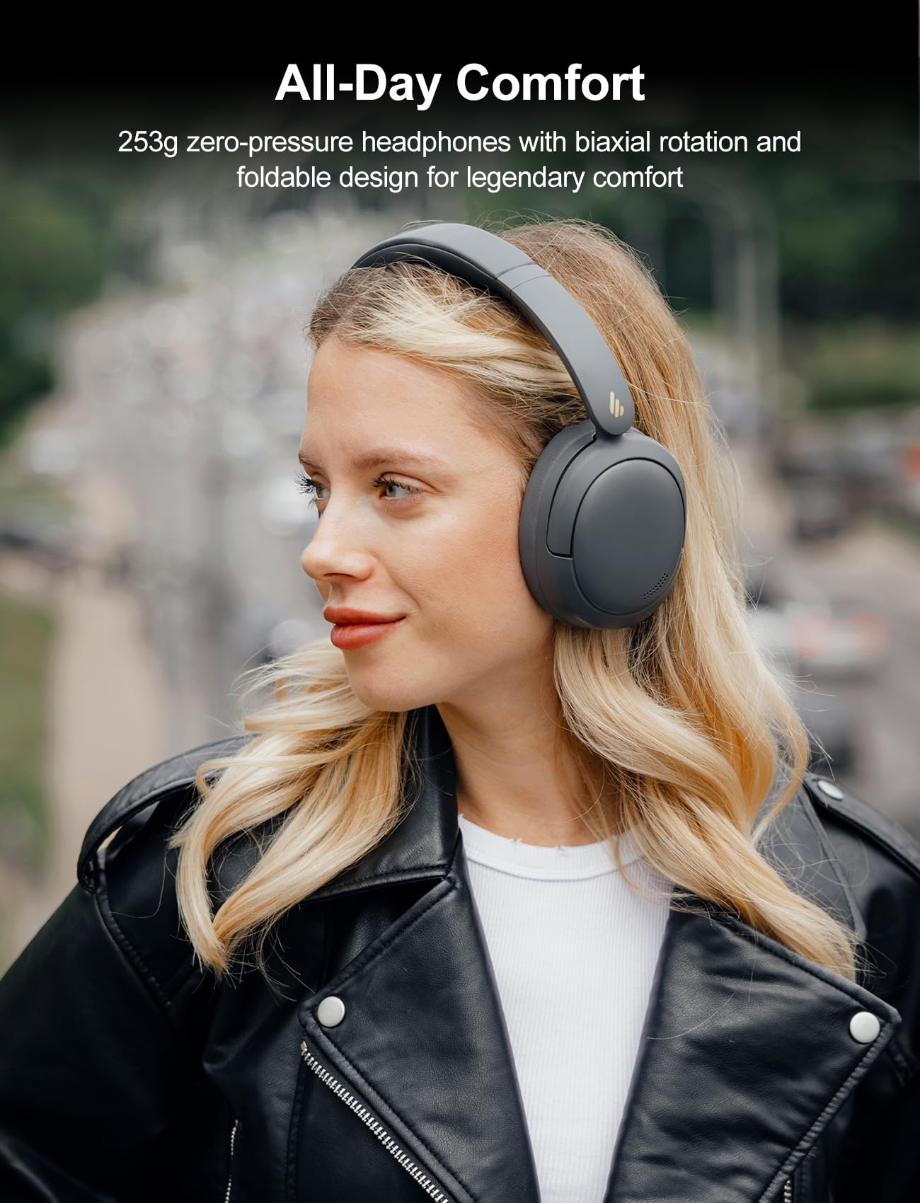 Edifier Edifier W800BT Pro Wireless Over Ear Headphones with Active Noise Cancelling Bluetooth 5.4 Hi-Res Audio and Custom EQ Comfort Grey - View 5 of 6