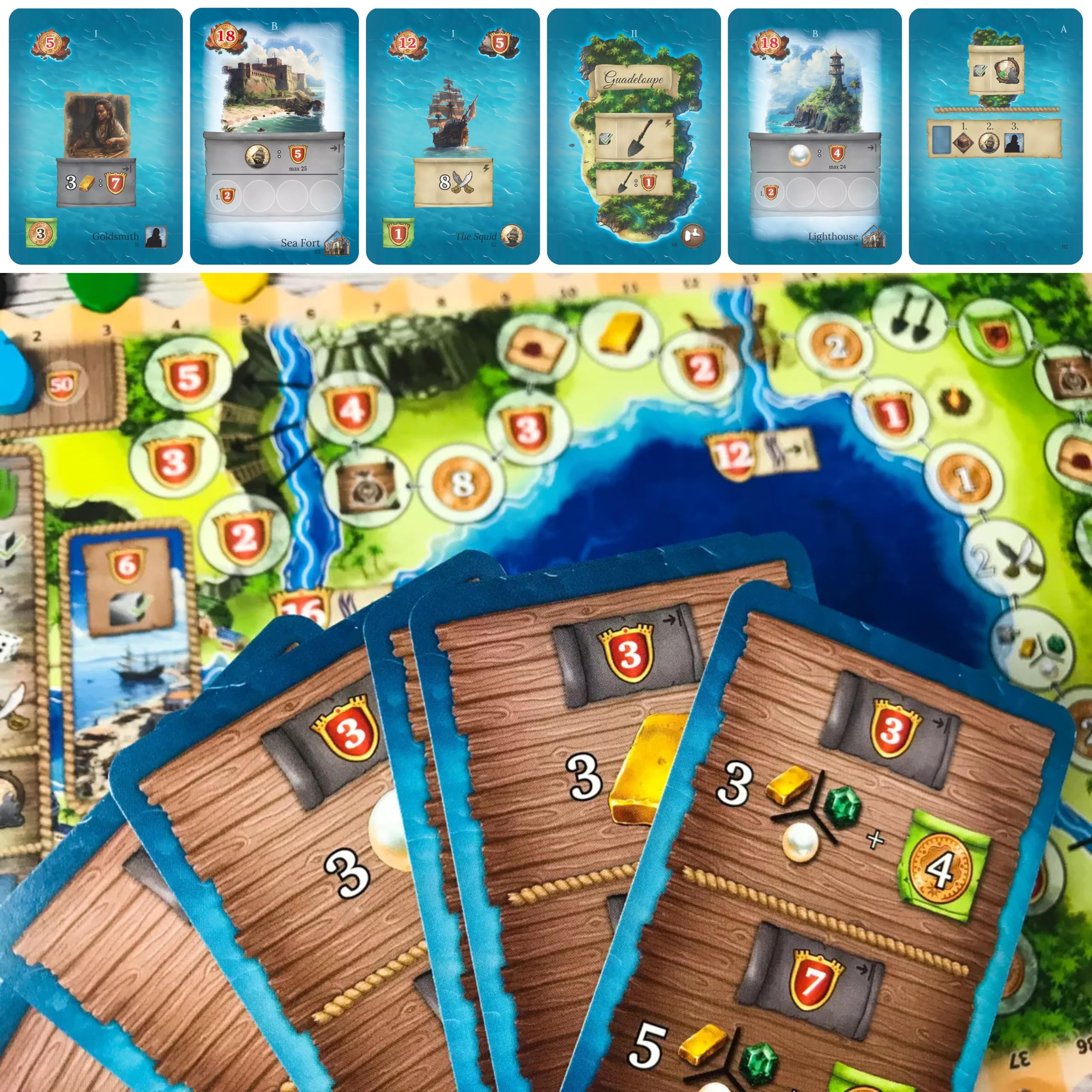 Capstone Games Pirates of Maracaibo Strategy Board Game for 1-4 Players Ages 14 and Up Sail the Caribbean and Upgrade Your Ship - View 5 of 7
