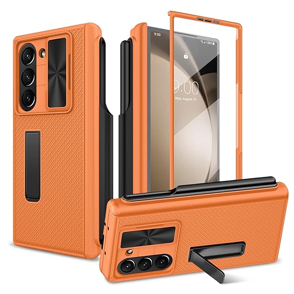 Giyer Giyer Heavy Duty Case for Samsung Galaxy Z Fold 6 with Built-in Screen Protector Stylish Orange Hinge Protection 2025 - View 3 of 9