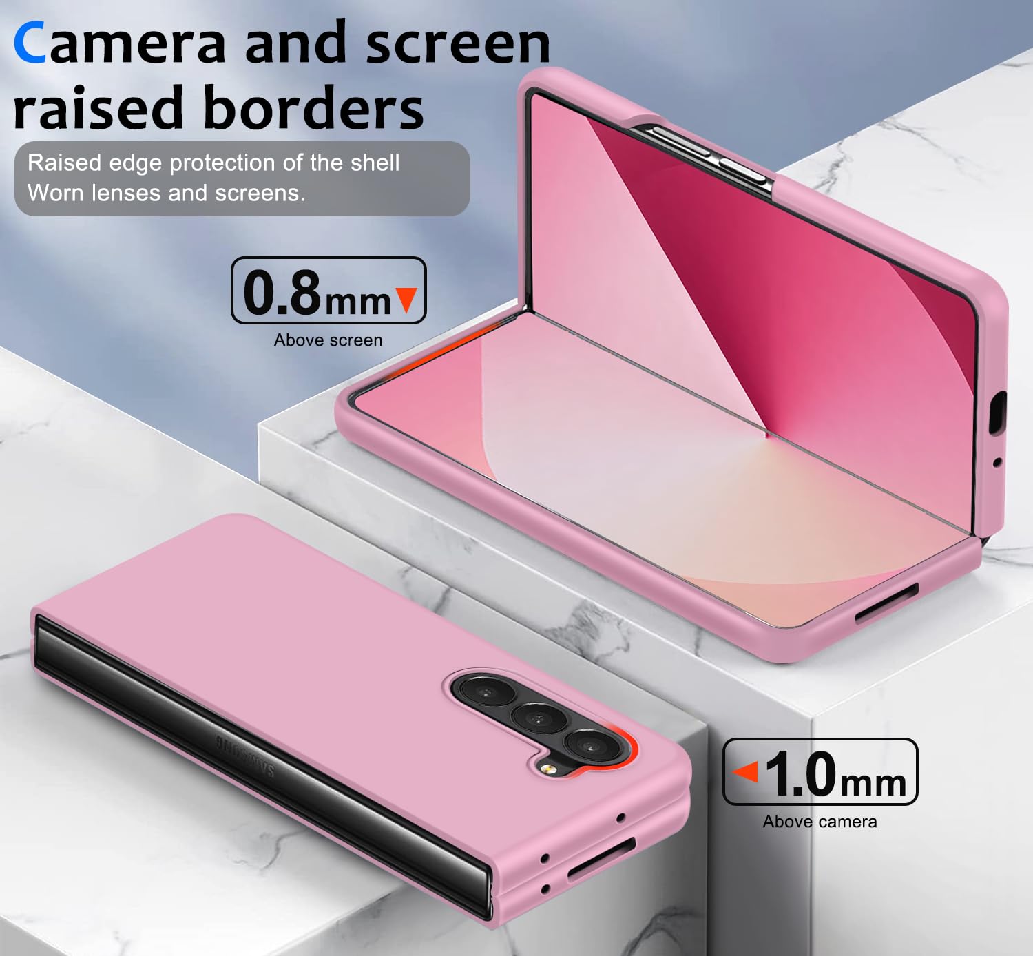 Gxmeuie Z Fold 6 Liquid Silicone Case Slim Soft Gel Rubber Protective Cover for Samsung Galaxy Z Fold6 5G Pink Ultra Thin Anti-Scratch Design - View 4 of 7