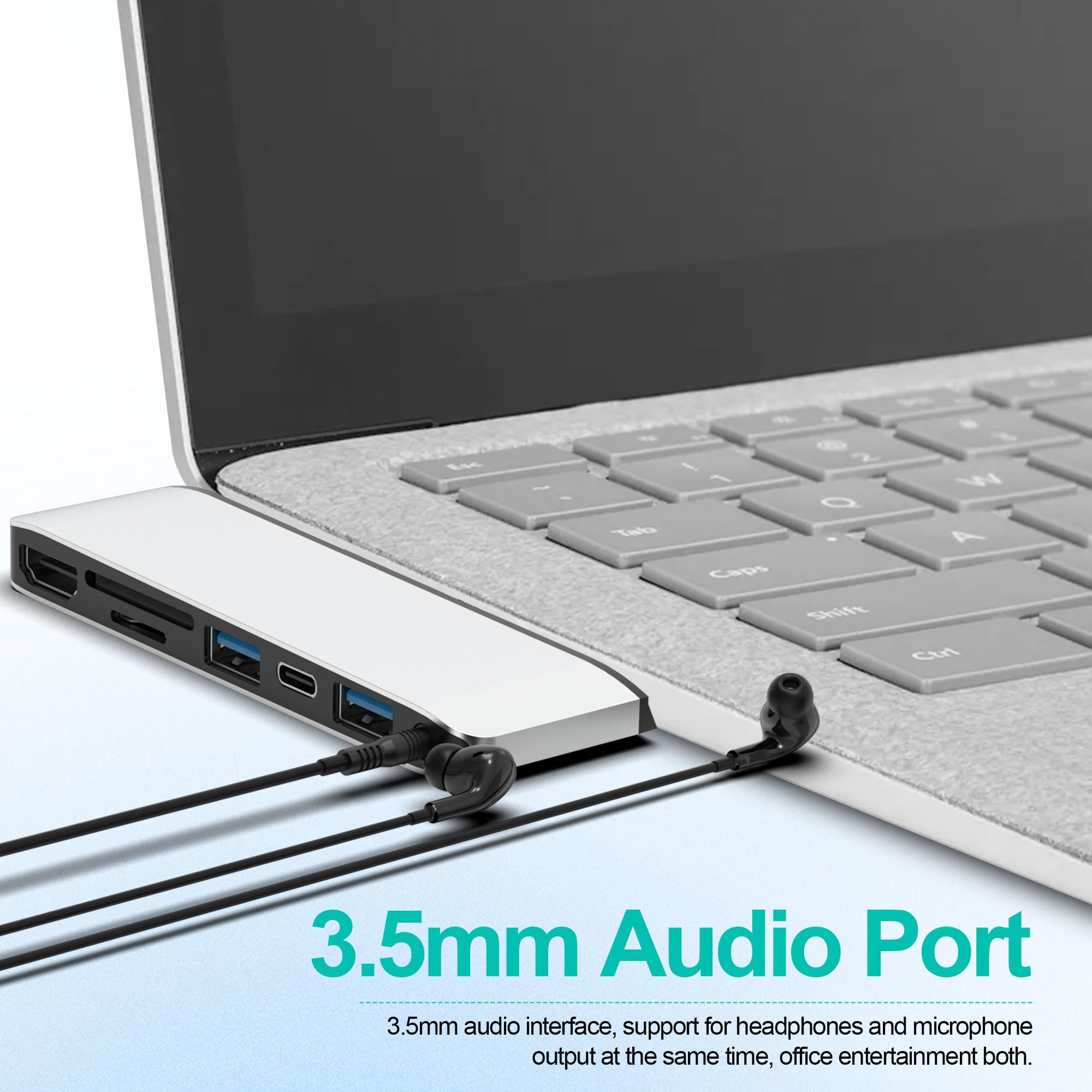 Arkidyn Plus Surface Laptop Docking Station 4K HDMI USB 3.0 USB-C SD Card Slot Audio Adapter Compatible with Surface Laptop 3 4 5 Go Go 2 Go 3 - View 7 of 9