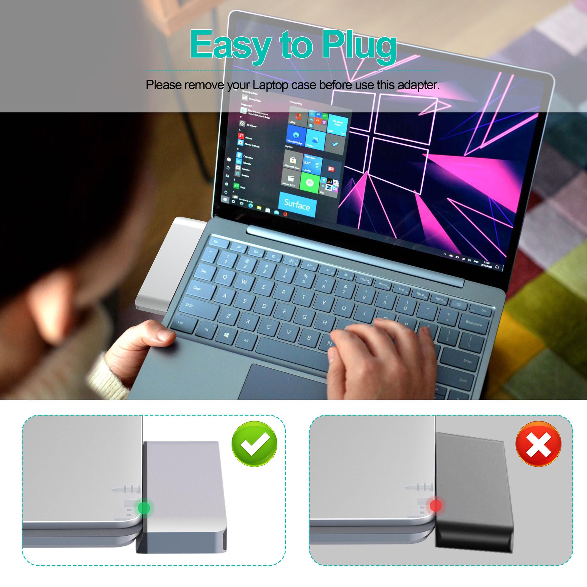 Arkidyn Plus Surface Laptop Docking Station 4K HDMI USB 3.0 USB-C SD Card Slot Audio Adapter Compatible with Surface Laptop 3 4 5 Go Go 2 Go 3 - View 8 of 9