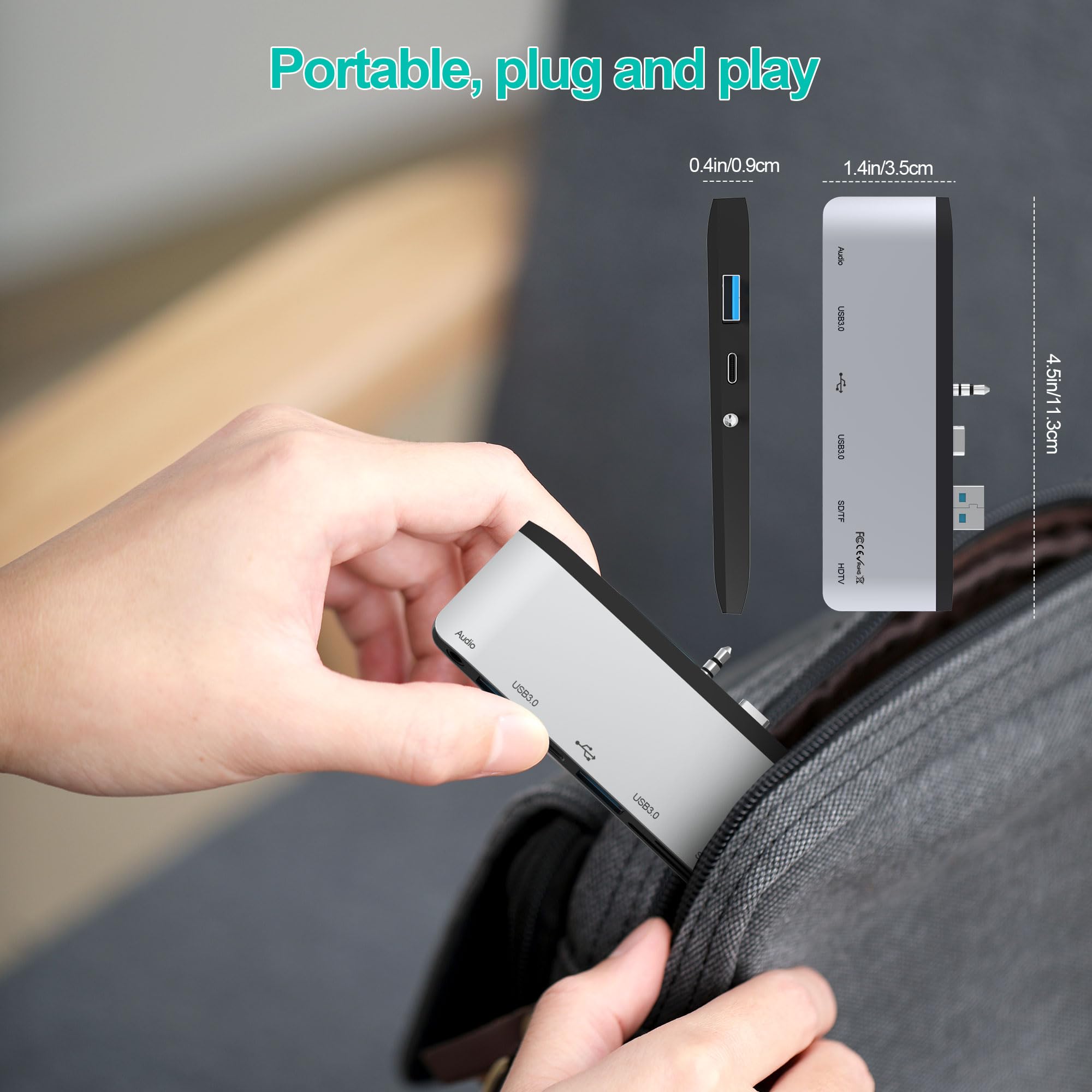 Arkidyn Plus Surface Laptop Docking Station 4K HDMI USB 3.0 USB-C SD Card Slot Audio Adapter Compatible with Surface Laptop 3 4 5 Go Go 2 Go 3 - View 9 of 9