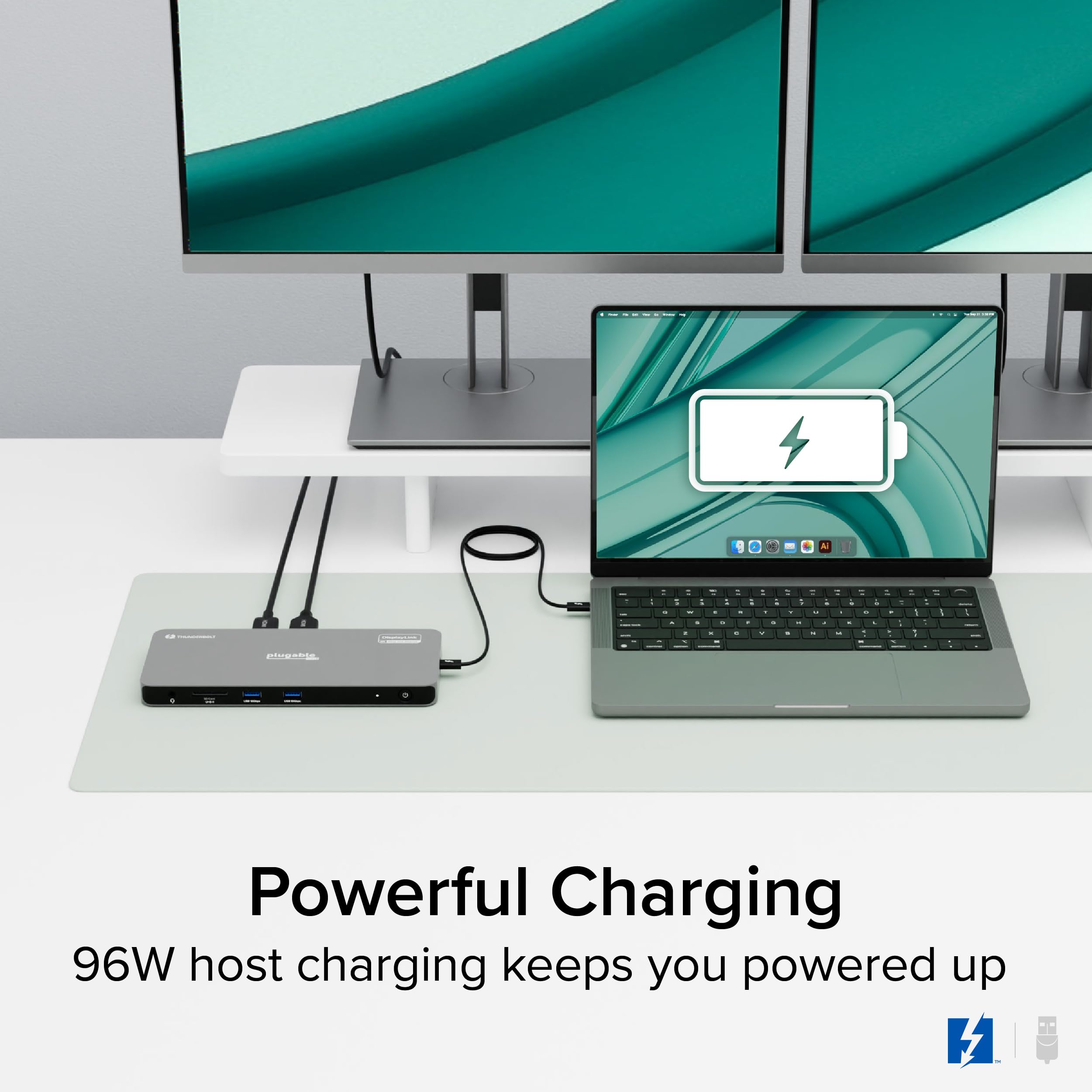 Plugable Plugable Thunderbolt 4 Dock for Quad Monitors 100W Connects Four 4K Monitors for Windows and Mac Laptops TBT-6950PD - View 7 of 9