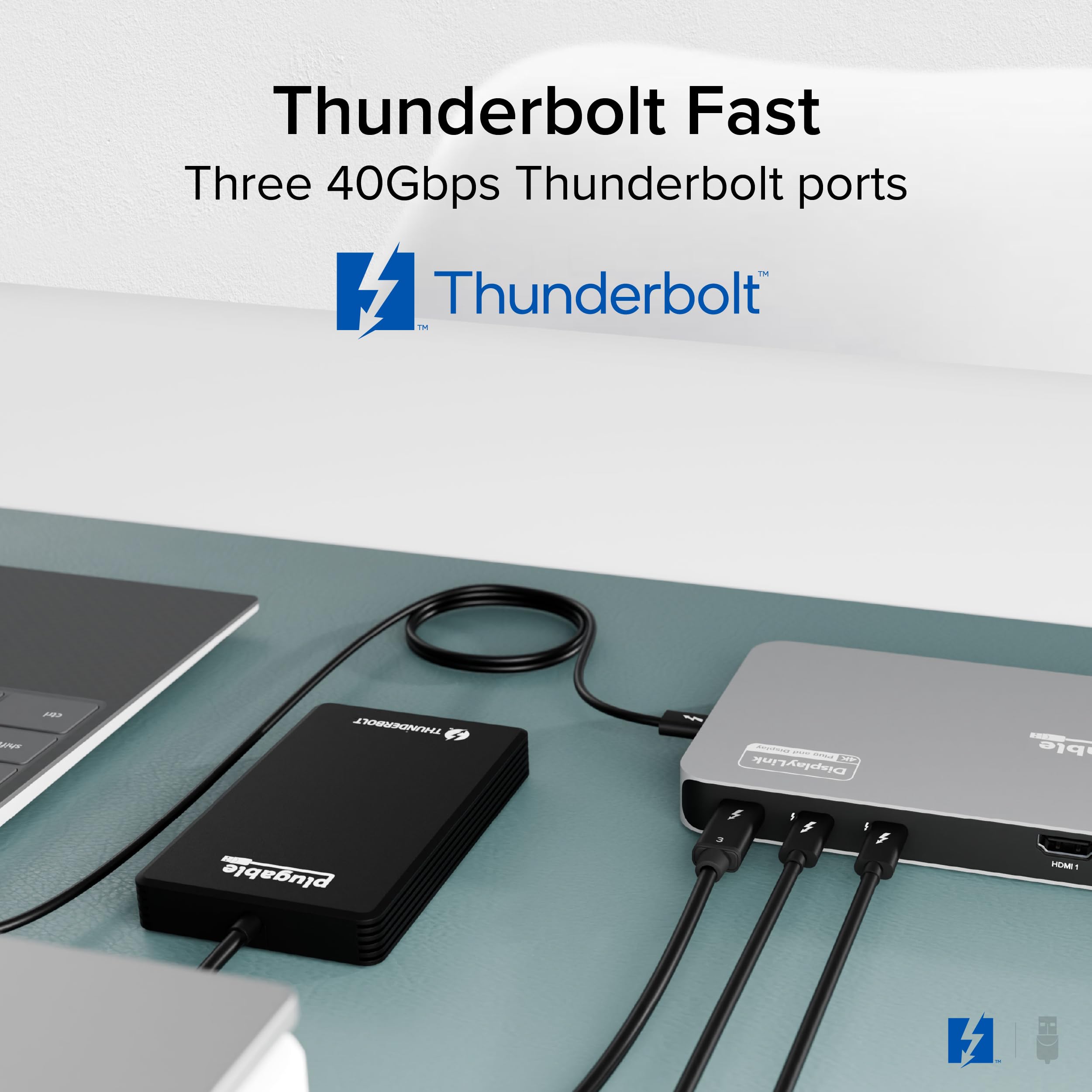 Plugable Plugable Thunderbolt 4 Dock for Quad Monitors 100W Connects Four 4K Monitors for Windows and Mac Laptops TBT-6950PD - View 8 of 9