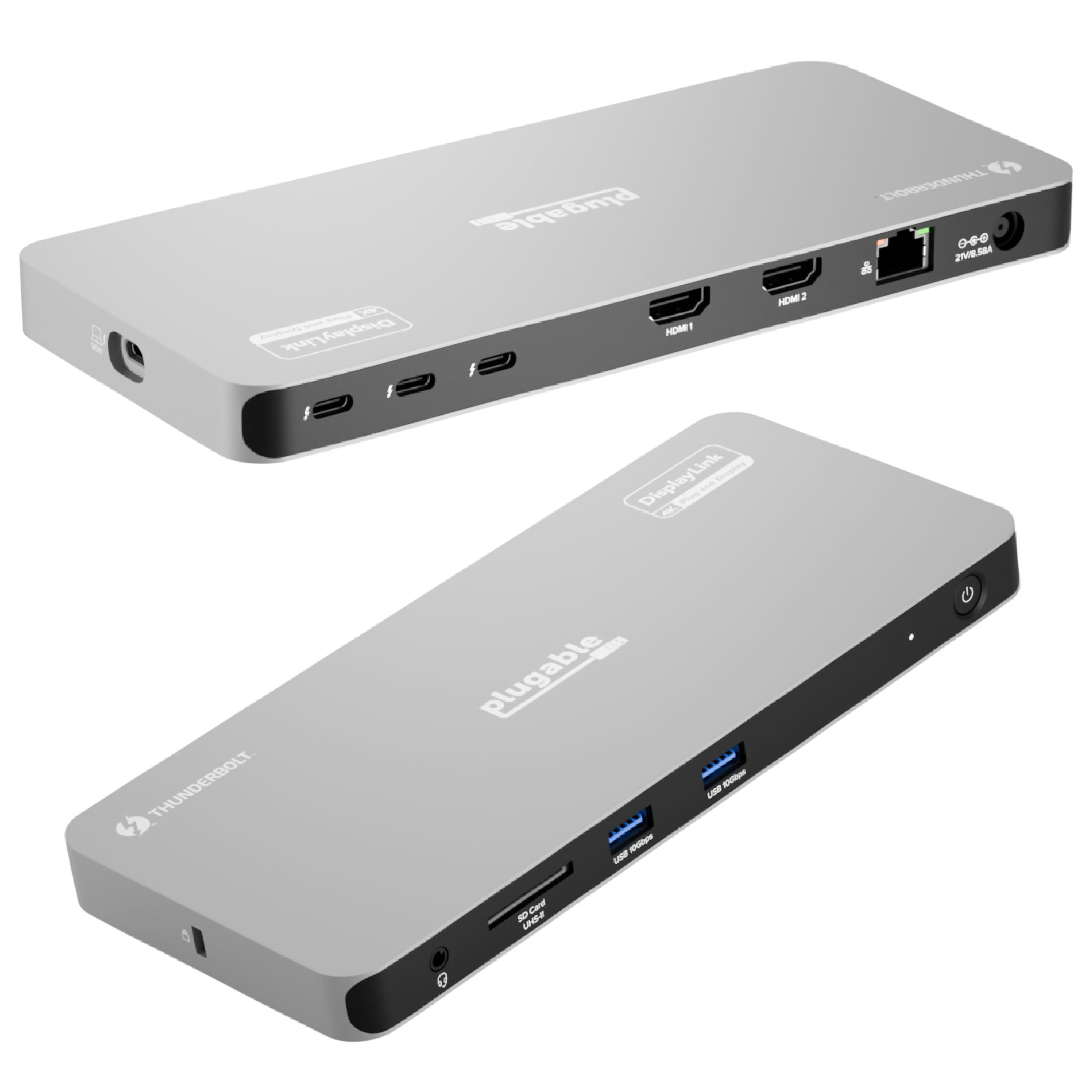 Plugable Plugable Thunderbolt 4 Dock for Quad Monitors 100W Connects Four 4K Monitors for Windows and Mac Laptops TBT-6950PD