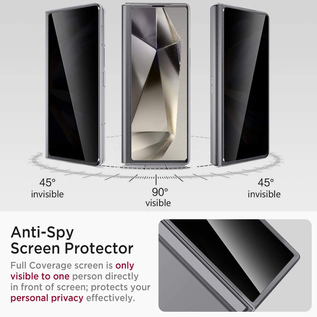 Miimall Miimall Slim Fit Case for Samsung Galaxy Z Fold 6 with Privacy Screen Protector Ultra Thin Matte Green Protective Phone Case - View 3 of 9