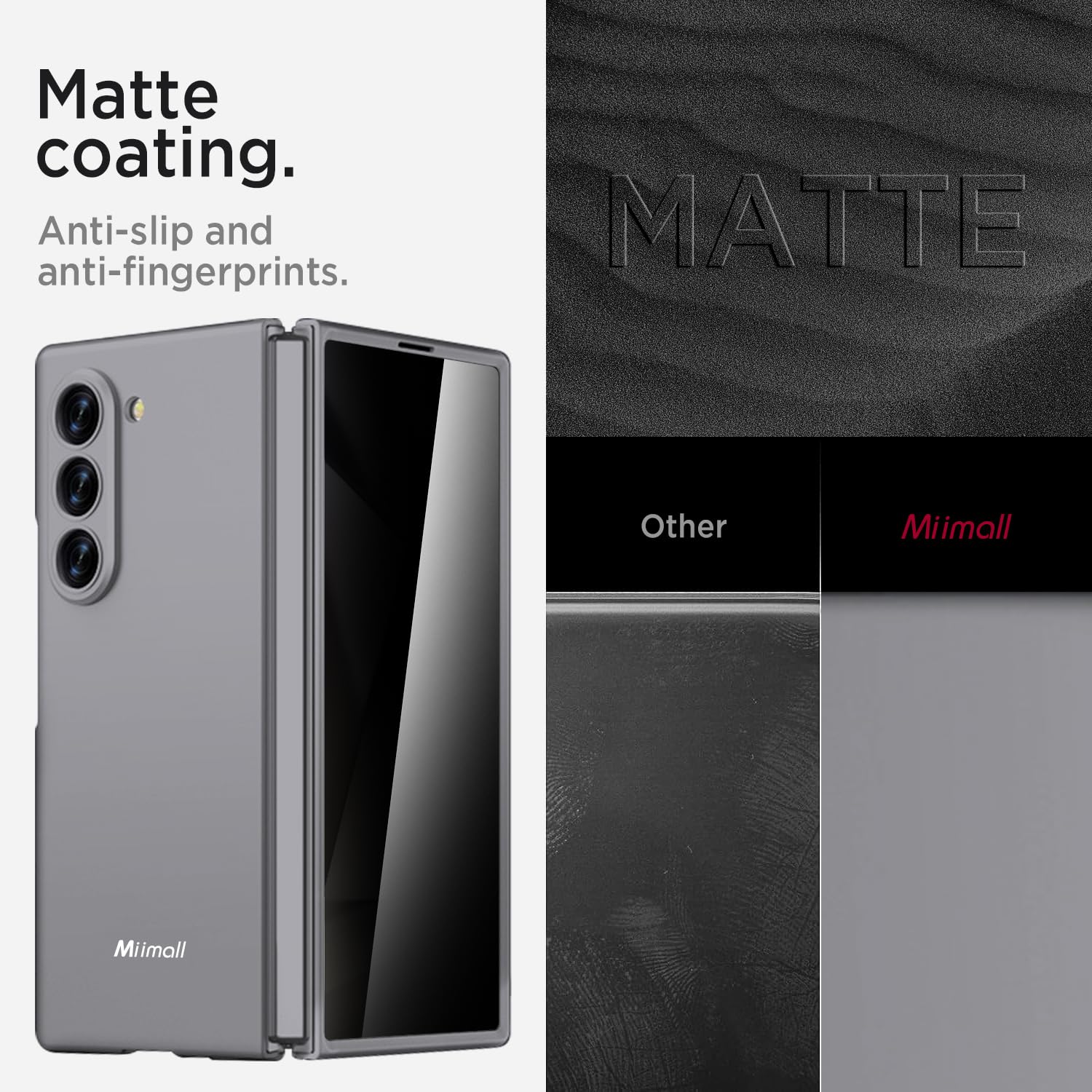 Miimall Miimall Slim Fit Case for Samsung Galaxy Z Fold 6 with Privacy Screen Protector Ultra Thin Matte Green Protective Phone Case - View 5 of 9