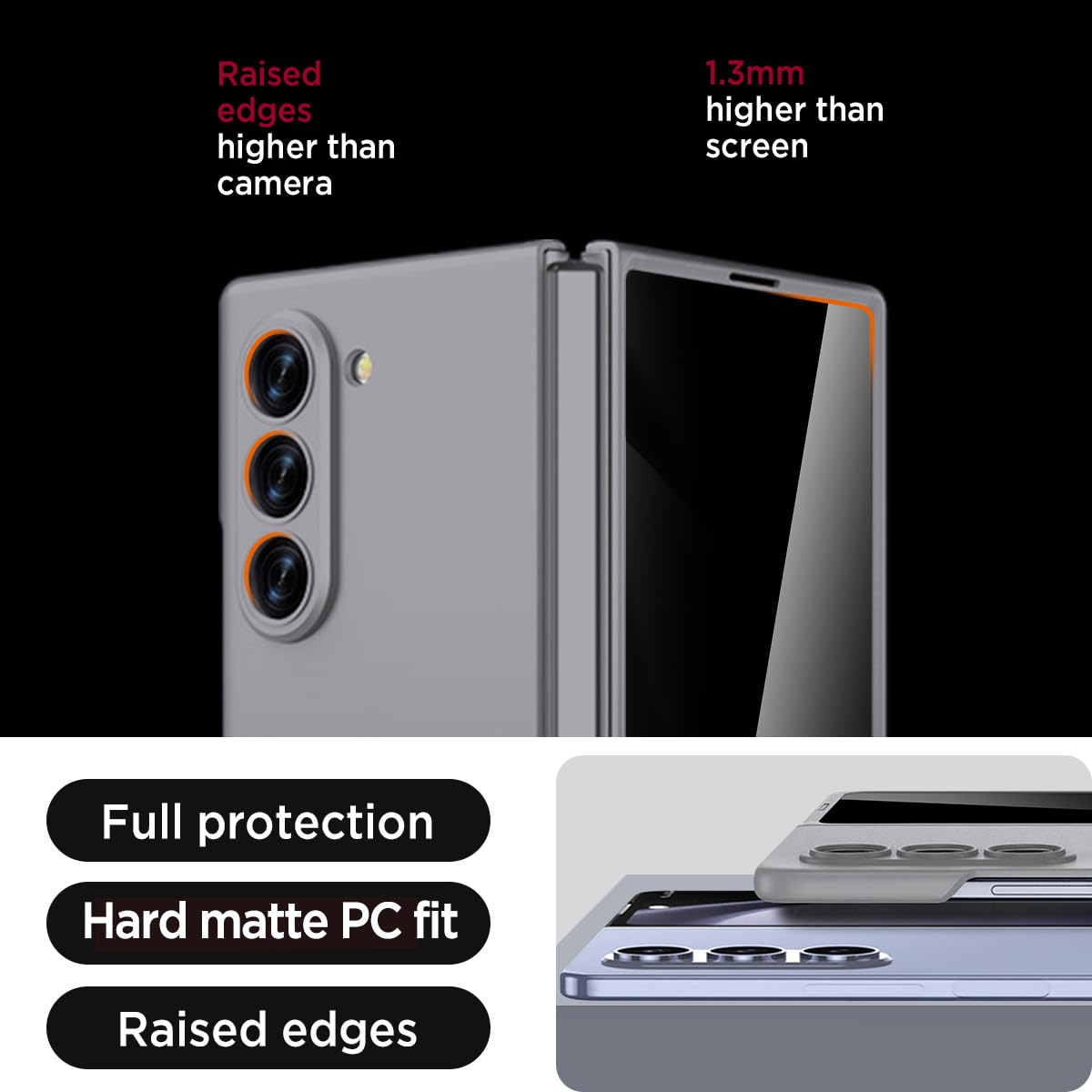 Miimall Miimall Slim Fit Case for Samsung Galaxy Z Fold 6 with Privacy Screen Protector Ultra Thin Matte Green Protective Phone Case - View 6 of 9