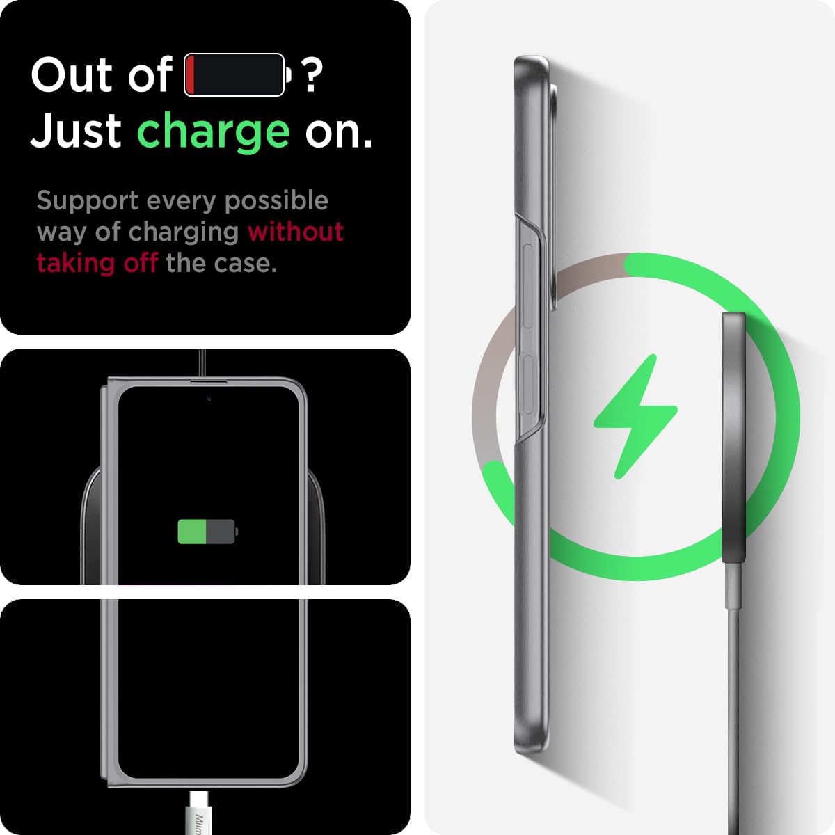 Miimall Miimall Slim Fit Case for Samsung Galaxy Z Fold 6 with Privacy Screen Protector Ultra Thin Matte Green Protective Phone Case - View 8 of 9