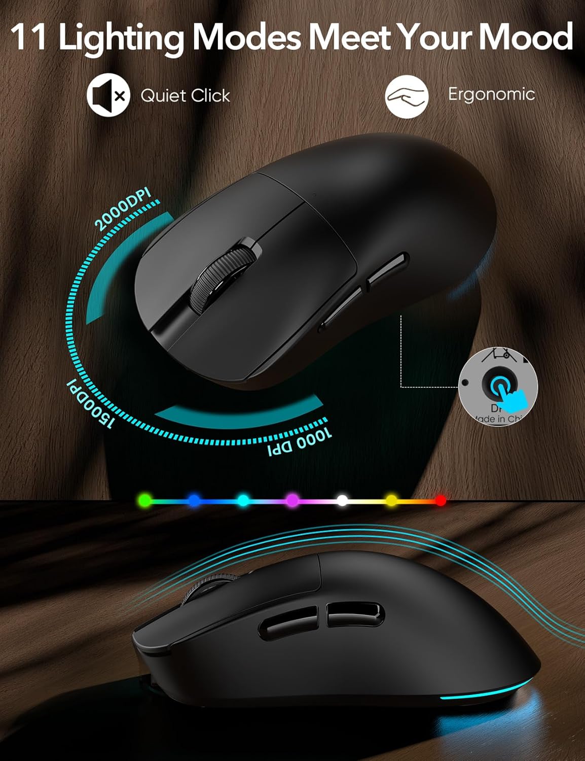 Trueque Wireless Backlit Keyboard and Mouse Combo Retro Typewriter Design with Detachable Wrist Rest for Mac Windows PC Laptop 2024 Upgrade - View 5 of 9