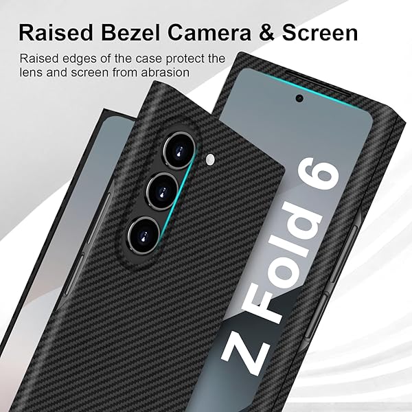 kaisenkec Kaisenkec Slim Carbon Fiber Case for Samsung Galaxy Z Fold 6 Compatible with MagSafe Matte Black Gray Lightweight Protection for All Users - View 4 of 9