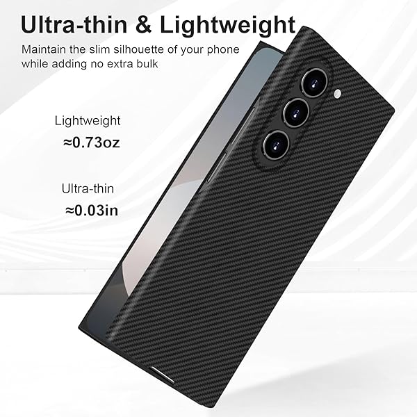 kaisenkec Kaisenkec Slim Carbon Fiber Case for Samsung Galaxy Z Fold 6 Compatible with MagSafe Matte Black Gray Lightweight Protection for All Users - View 6 of 9