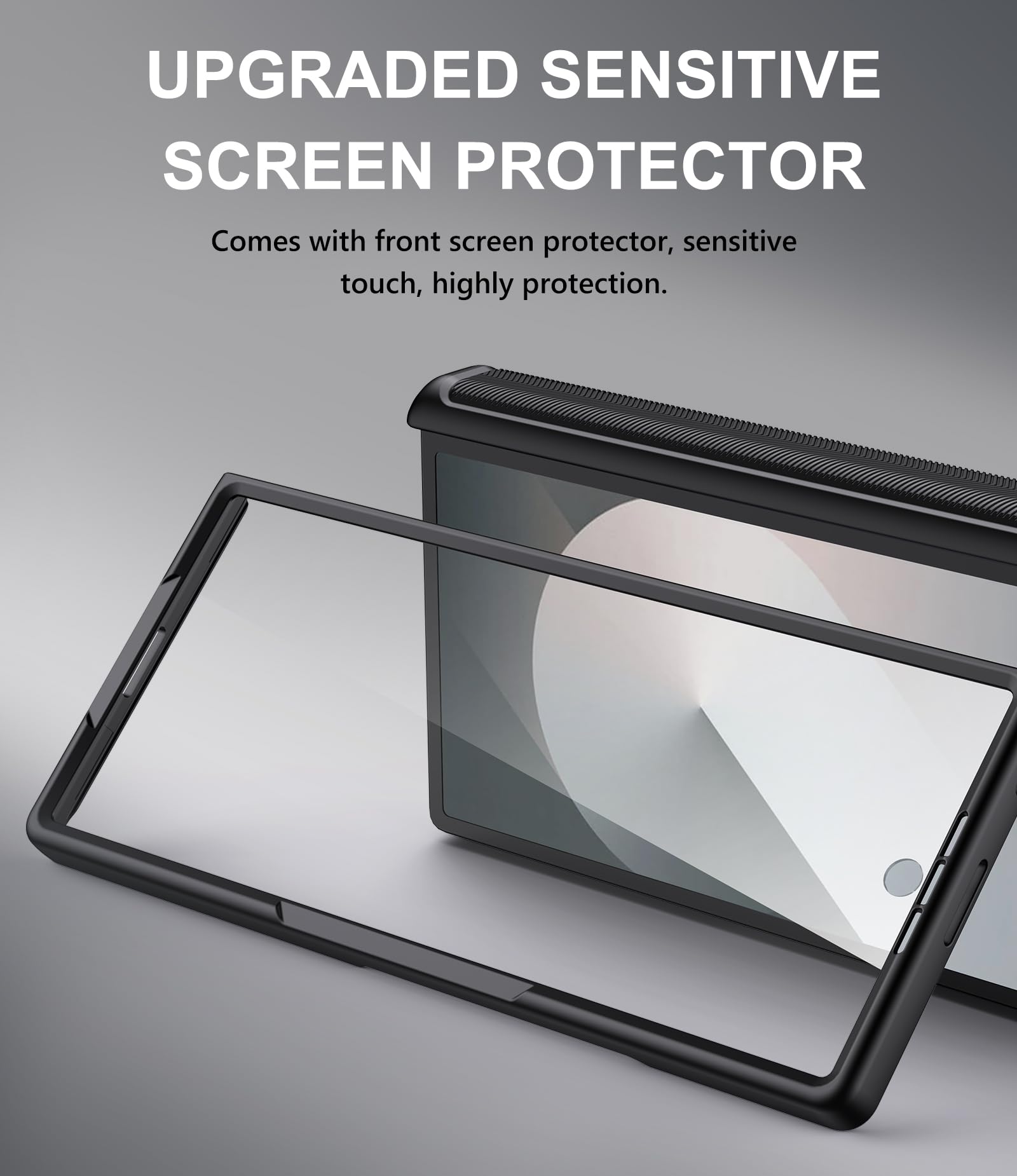 SIXBOX SIXBOX Samsung Galaxy Z Fold 6 Case with Card Holder Slide Camera Cover Built-in Screen Protector Hinge Protection Shockproof Wallet Black - View 6 of 7