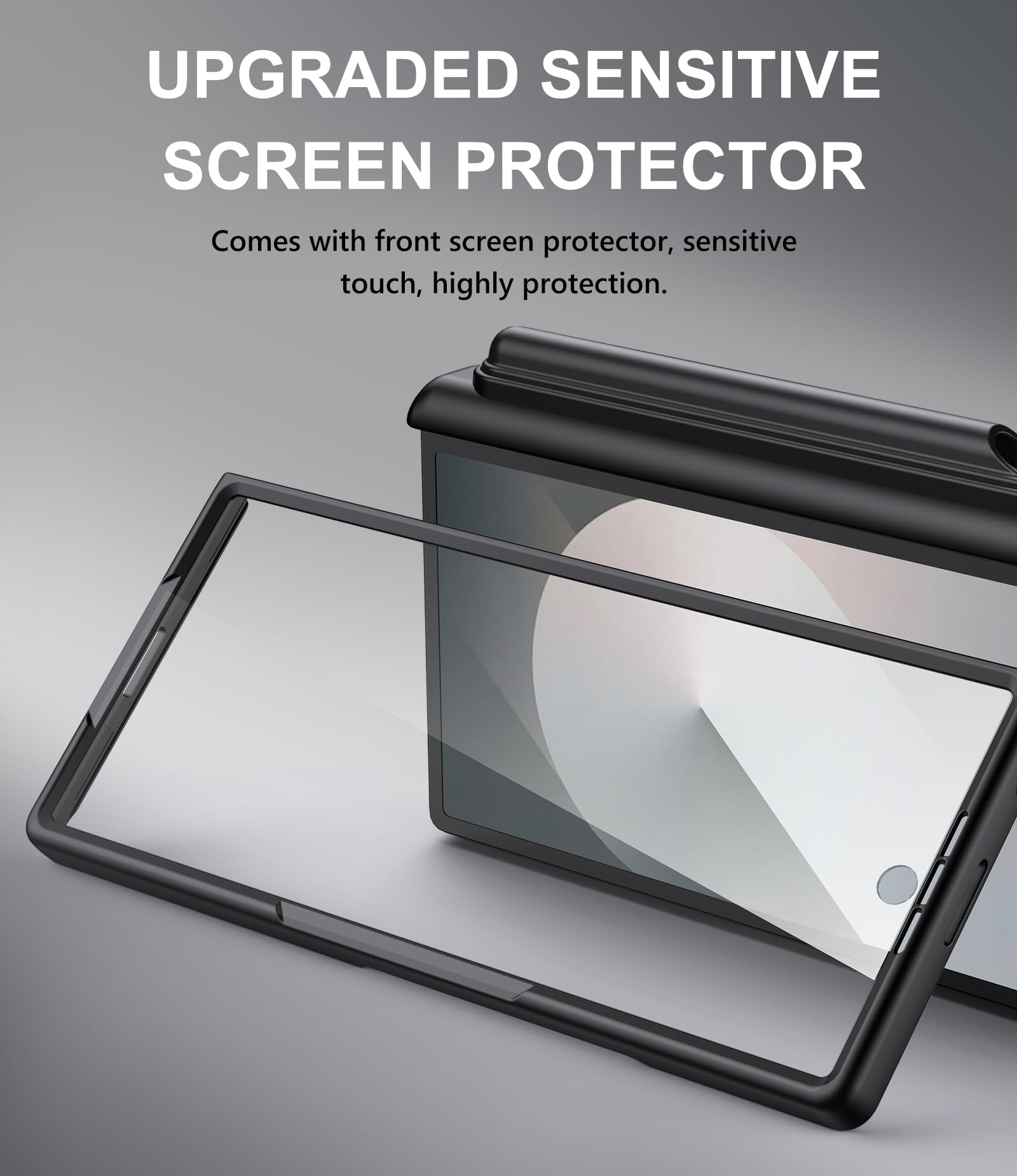 SIXBOX SIXBOX Samsung Galaxy Z Fold 6 Case with Card Holder S Pen Holder Slide Camera Cover Hinge Protection Screen Protector Durable Wallet Black - View 7 of 8