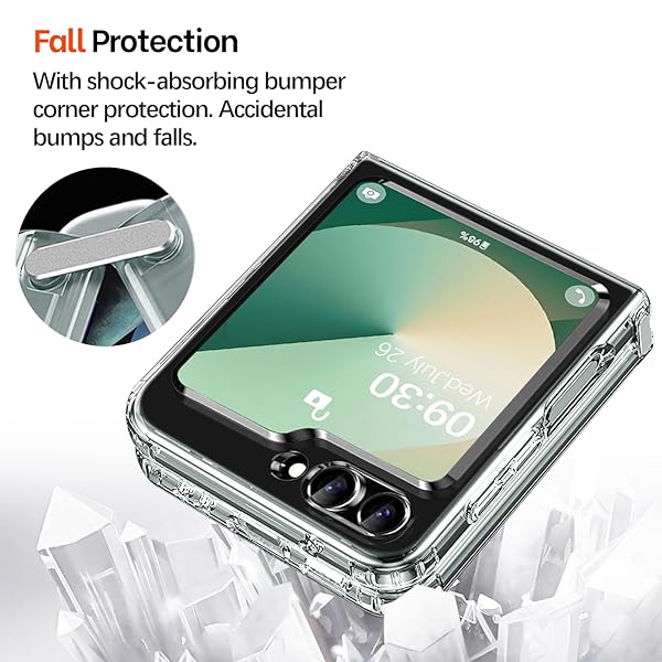 Gotivi Gotivi Samsung Z Flip 6 Case Silicone Flowers Slim Transparent Soft TPU Shockproof Cover for Women Girls Crystal Clear 5G Phone Case - View 5 of 10