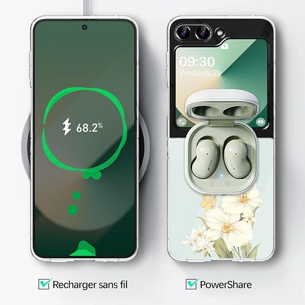 Gotivi Gotivi Samsung Z Flip 6 Case Silicone Flowers Slim Transparent Soft TPU Shockproof Cover for Women Girls Crystal Clear 5G Phone Case - View 6 of 10