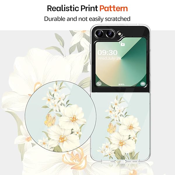 Gotivi Gotivi Samsung Z Flip 6 Case Silicone Flowers Slim Transparent Soft TPU Shockproof Cover for Women Girls Crystal Clear 5G Phone Case - View 8 of 10