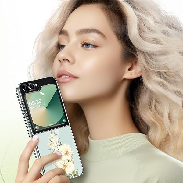 Gotivi Gotivi Samsung Z Flip 6 Case Silicone Flowers Slim Transparent Soft TPU Shockproof Cover for Women Girls Crystal Clear 5G Phone Case - View 9 of 10