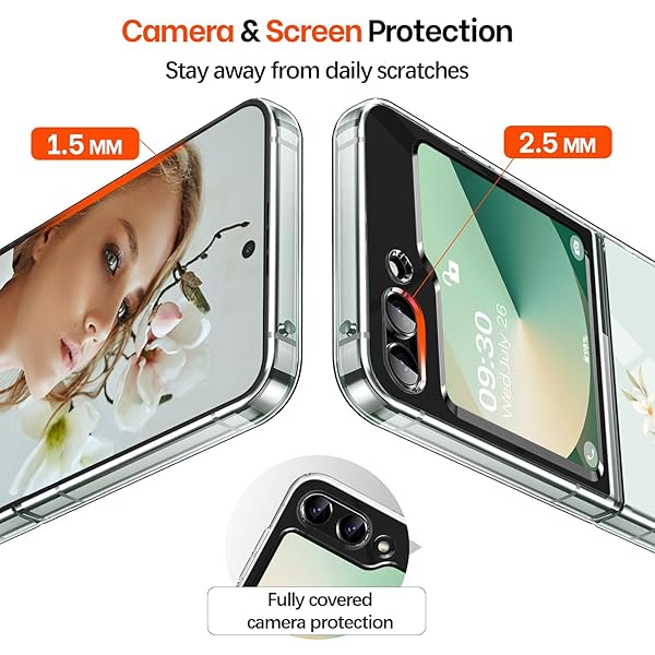 Gotivi Gotivi Samsung Z Flip 6 Case Silicone Flowers Slim Transparent Soft TPU Shockproof Cover for Women Girls Crystal Clear 5G Phone Case - View 10 of 10