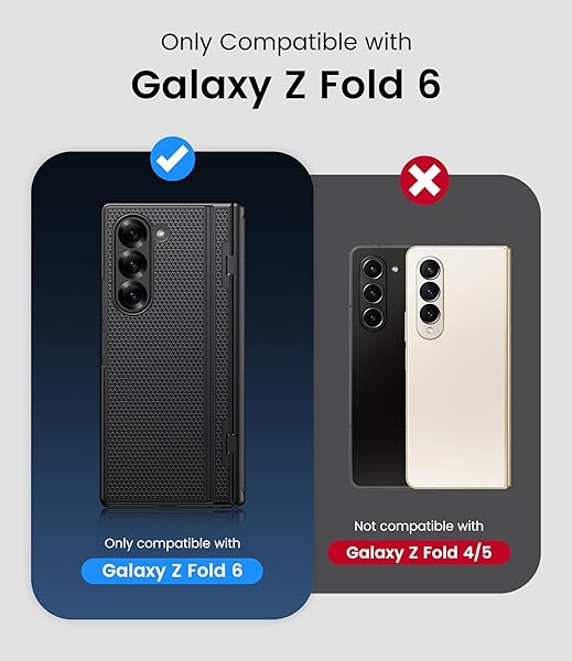 BXYJY BXYJY Samsung Galaxy Z Fold 6 Case with Kickstand Front Screen Protector Hinge Protection Slim Fit Rugged Hard Full Body Cover Black - View 4 of 9