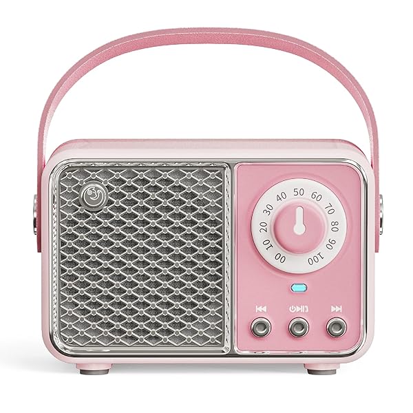 LUKADER LUKADER Retro Bluetooth Speaker Vintage Decor Wireless Portable Mini Stylish Speaker for Home Office Party Outdoor Gift Pink