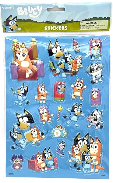 Trends International Shop Bluey Raised Sticker Sheet - Fun & Colorful Designs for Kids!