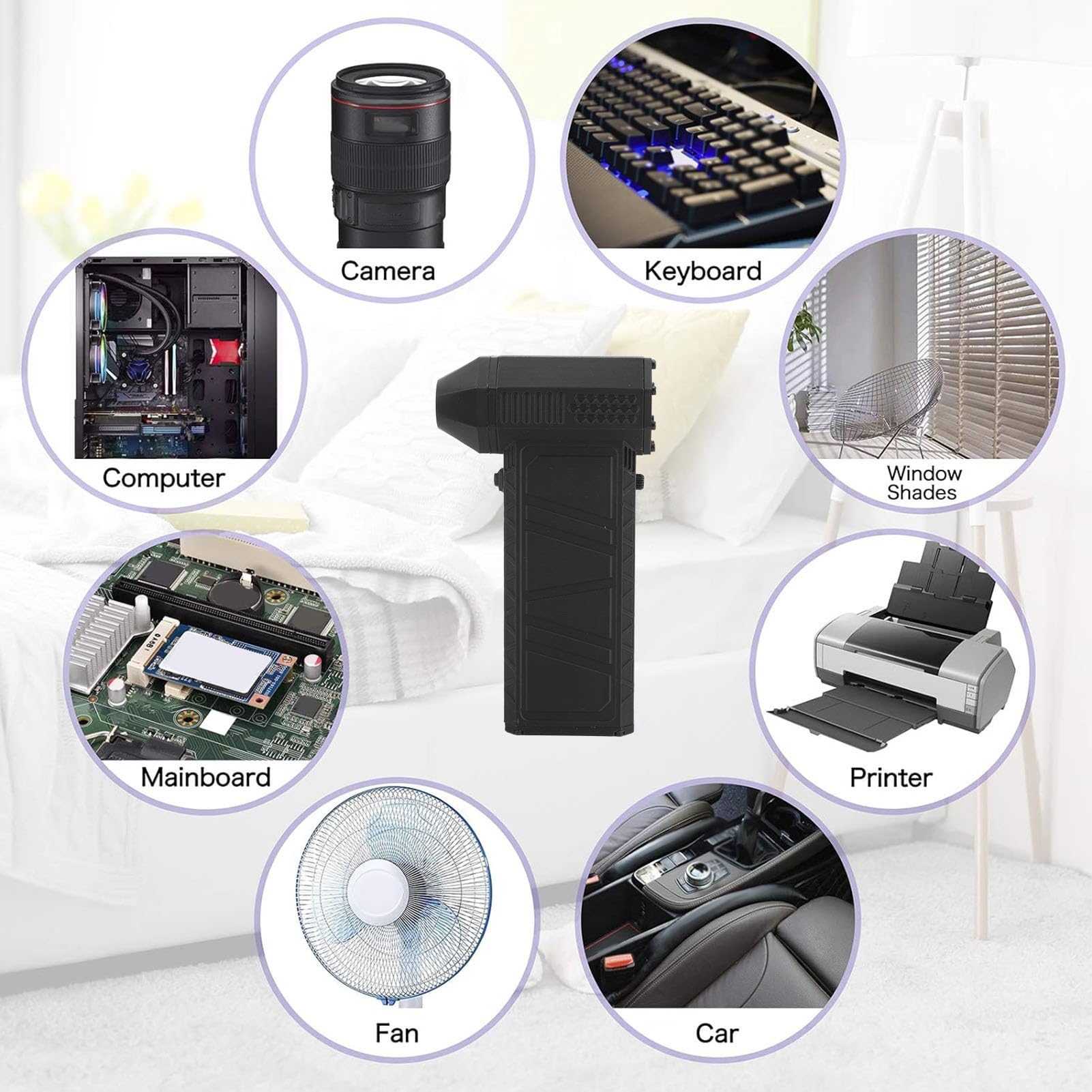 Wisoqu Jet Dry Mini Blower, 130000 RPM Portable Turbine Jet Fan, Jet Dry Blower with Nozzle, Handheld Cordless Air Blower, Super Jet Fan with Light for Car Cleaning Camping - View 3 of 9