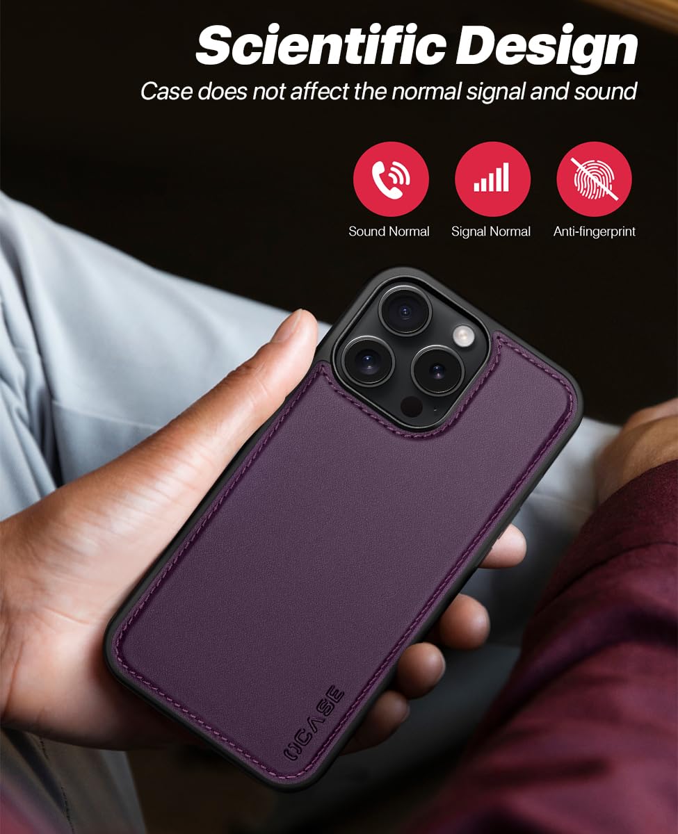 OCASE iPhone 16 Detachable Wallet Case with Card Holder 2 in 1 PU Leather Flip Folio RFID Blocking Shockproof Cover Dark Purple 2024 - View 9 of 9