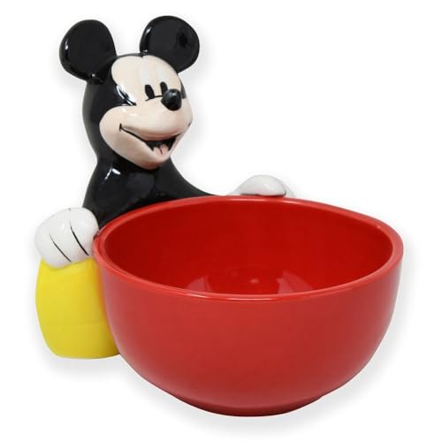 Disney Official Disney Mickey Mouse Candy Dish - 6 Inch Ceramic Snack Bowl & Figurine