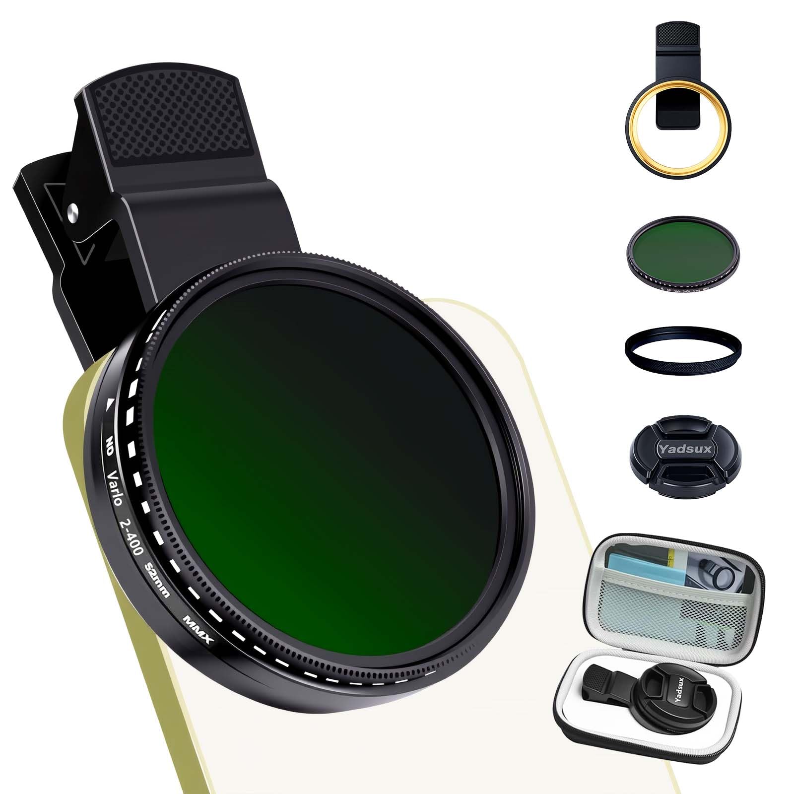 Yadsux Yadsux 52MM Variable ND2-ND400 Filter for iPhone Samsung Clip-on Adapter HD Optical Glass Mobile Lens Accessories - View 5 of 8