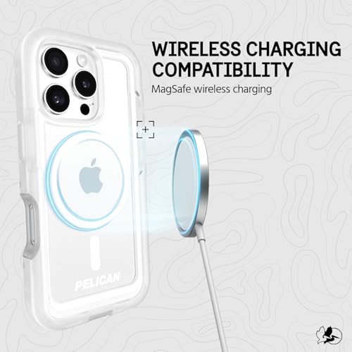 Pelican Pelican Voyager iPhone 16 Pro Case: Rugged, MagSafe-Compatible, 18ft Drop Protection & Belt Clip Holster - Clear Heavy Duty Cover - View 9 of 11