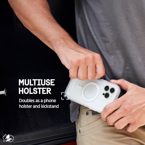 Pelican Pelican Voyager iPhone 16 Pro Case: Rugged, MagSafe-Compatible, 18ft Drop Protection & Belt Clip Holster - Clear Heavy Duty Cover - View 10 of 11