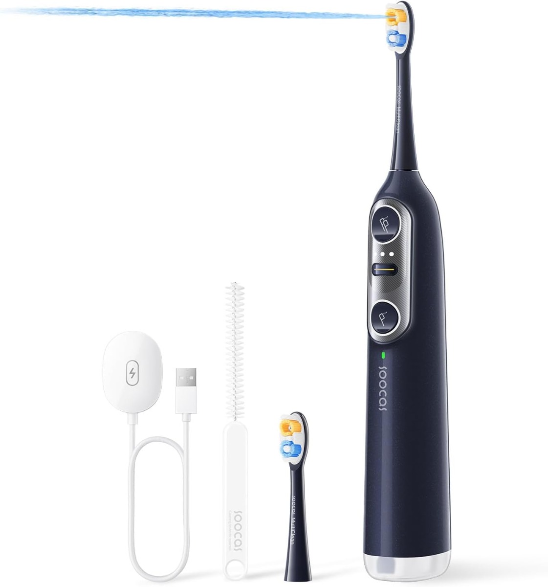Soocas Soocas NEOS II - Electric Toothbrush with Water Flosser, Sonic Electric Toothbrush for Adults, Cordless Water Flosser for Travel, Portable Oral Irrigator, Up to 100% Plaque Removal, Dark Violet
