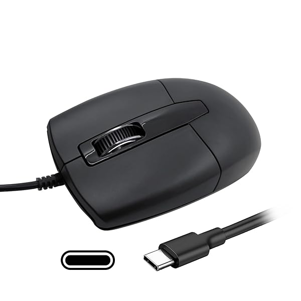 LOONASA LOONASA USB C Wired Mouse Portable Silent Comfortable Optical Mouse for Laptop Mac MacBook Android PC