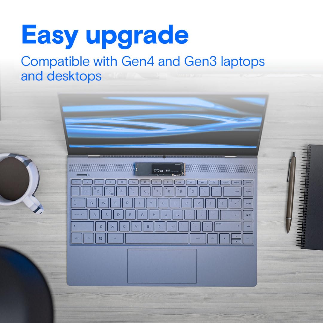 Crucial Crucial P310 1TB NVMe M.2 SSD Up to 7100 MBs Gen4 Internal Solid State Drive with Acronis Offer for PC CT1000P310SSD801 - View 4 of 6