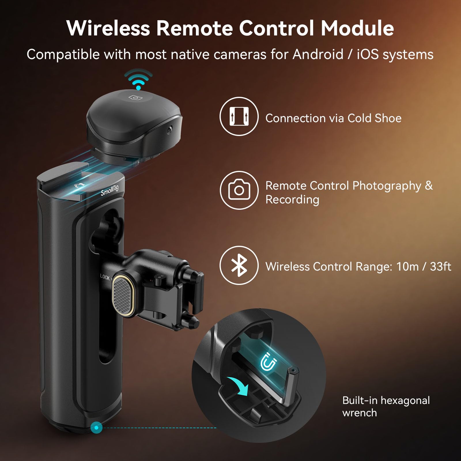 SMALLRIG SmallRig Universal Quick Release Phone Cage Kit Aluminum Smartphone Video Rig with Wireless Control Dual Handles and Phone Clip for iPhone Samsung Pixel - View 4 of 8