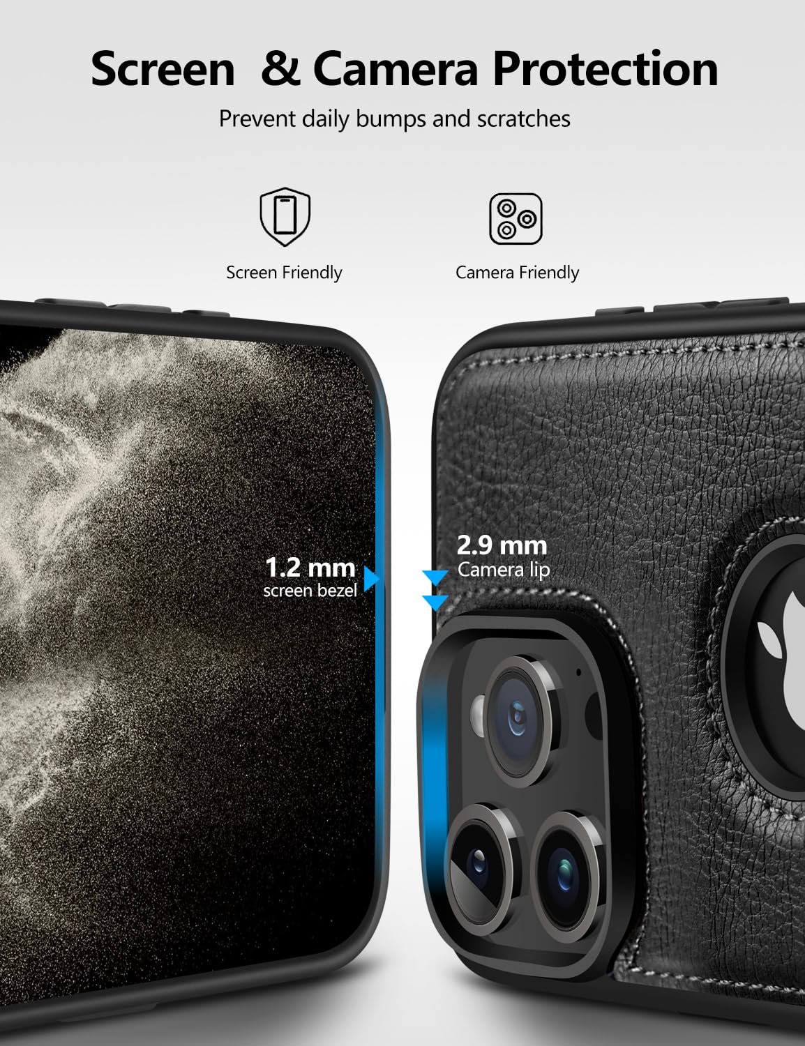 WTCASE WTCASE Magnetic Leather Case for iPhone 16 Pro Max with Built-in Stand Compatible with Magsafe Slim Protective Cover Black 2024 - View 5 of 6