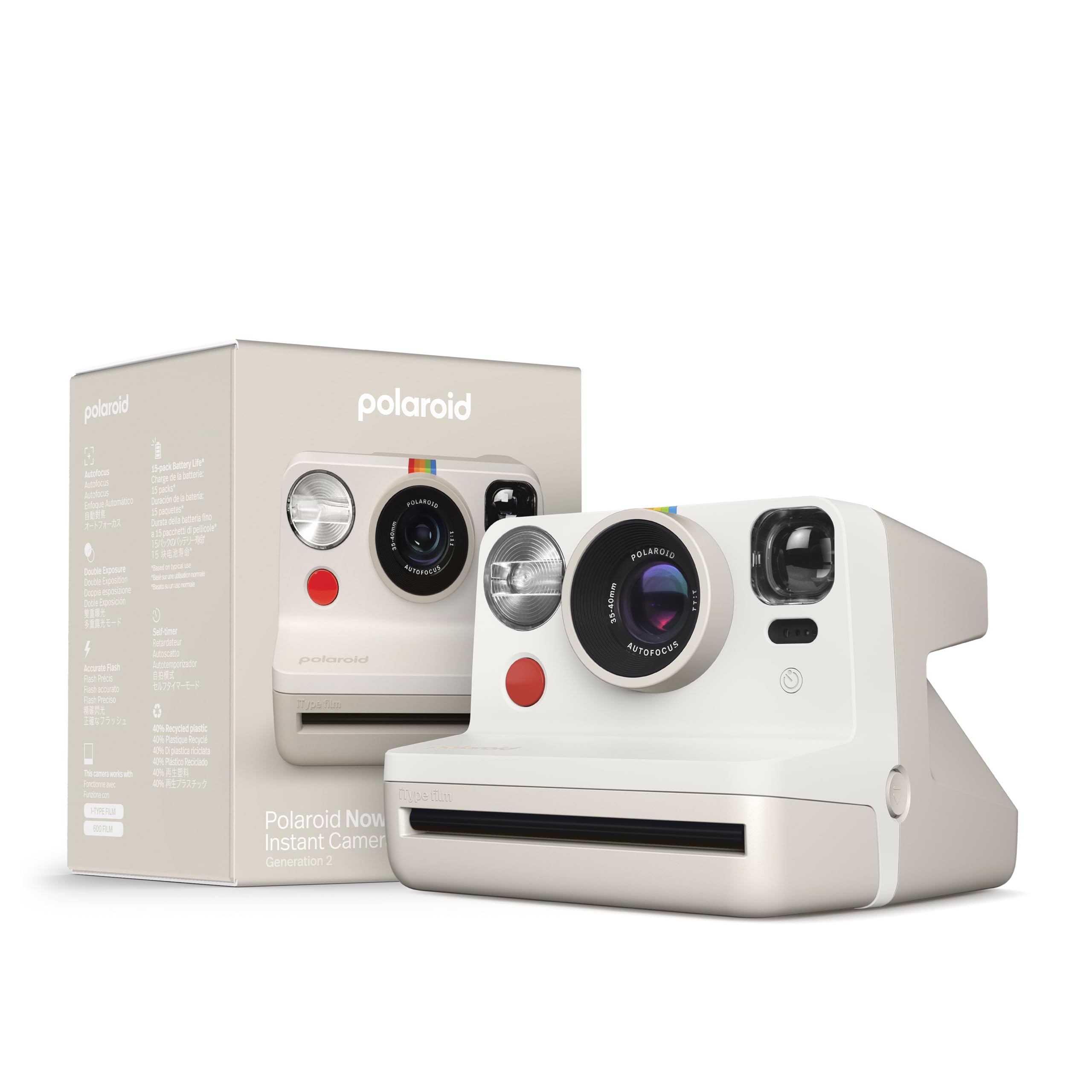 Polaroid Polaroid Now 2nd Generation Instant Film Camera Vintage White 9130 for Instant Photography Enthusiasts - View 4 of 6